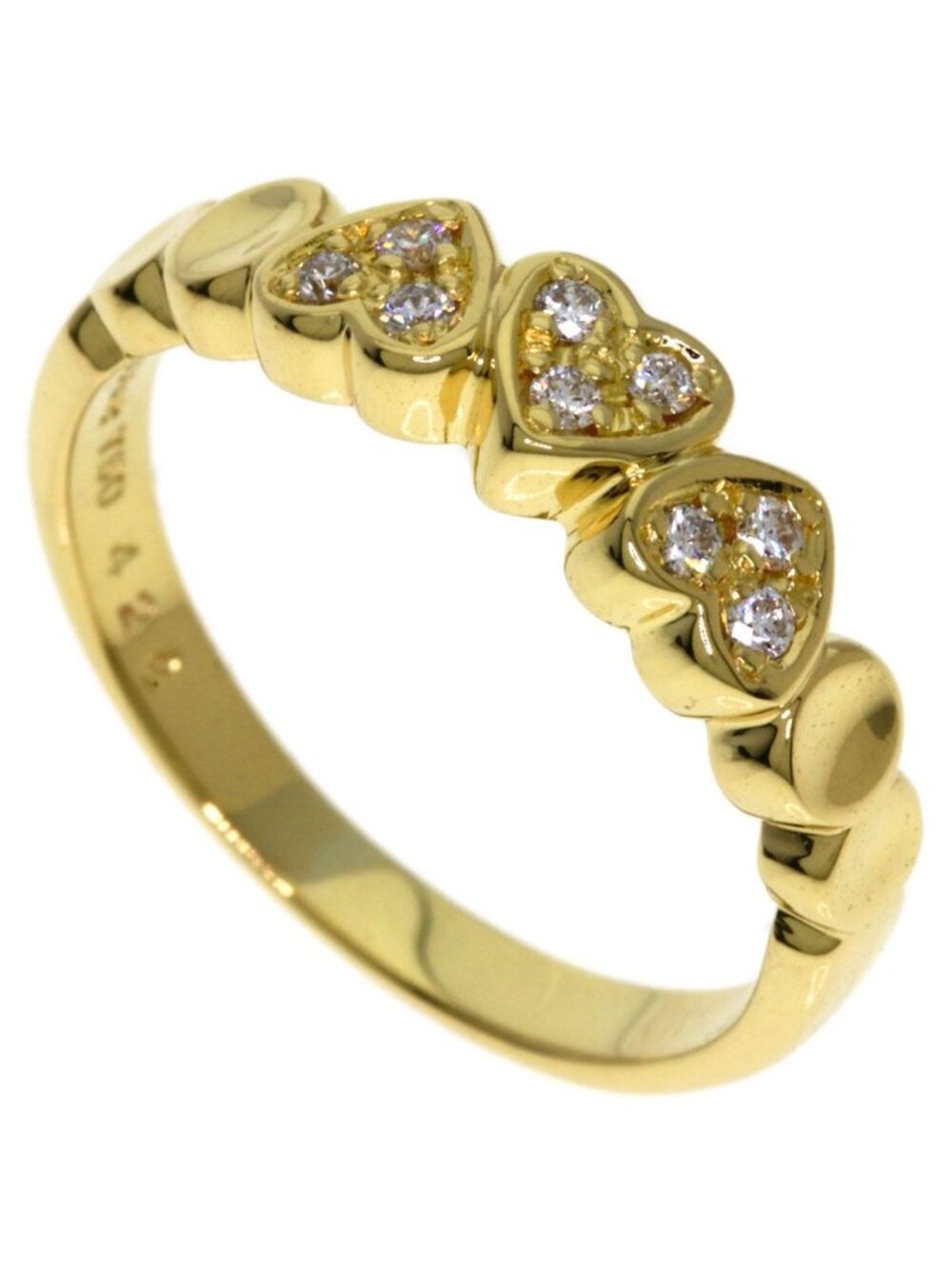 Dior Diamond Heart Motif Ring 18k Yellow Gold